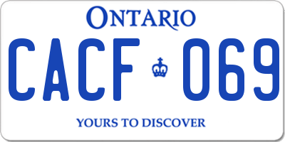 ON license plate CACF069