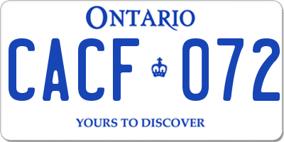 ON license plate CACF072