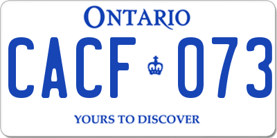 ON license plate CACF073