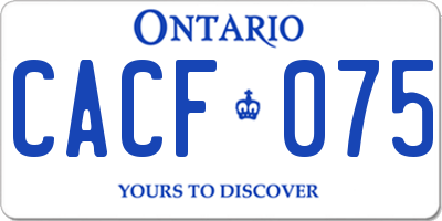 ON license plate CACF075