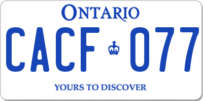 ON license plate CACF077