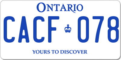 ON license plate CACF078