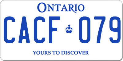 ON license plate CACF079