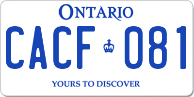 ON license plate CACF081