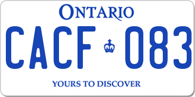 ON license plate CACF083