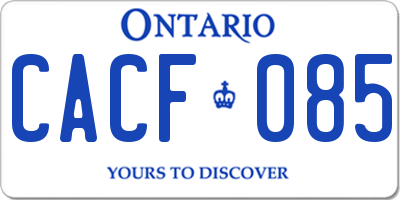 ON license plate CACF085