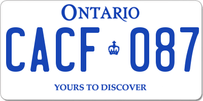 ON license plate CACF087