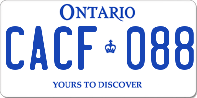 ON license plate CACF088