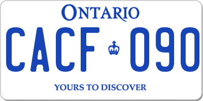 ON license plate CACF090