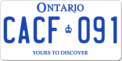 ON license plate CACF091