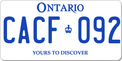 ON license plate CACF092