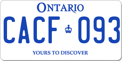 ON license plate CACF093