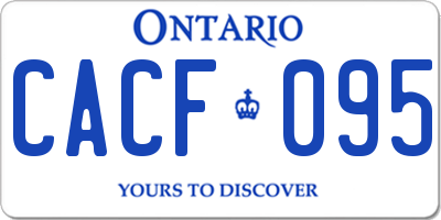 ON license plate CACF095