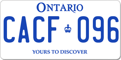 ON license plate CACF096