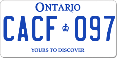 ON license plate CACF097