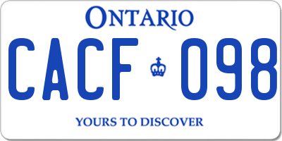 ON license plate CACF098