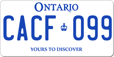 ON license plate CACF099