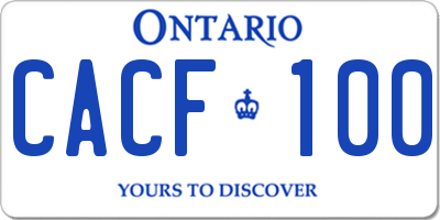 ON license plate CACF100