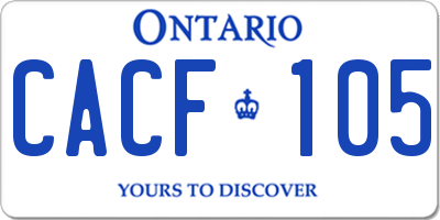 ON license plate CACF105