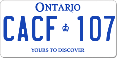 ON license plate CACF107