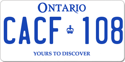 ON license plate CACF108