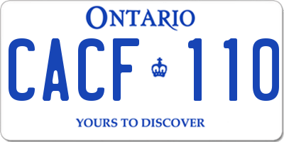 ON license plate CACF110