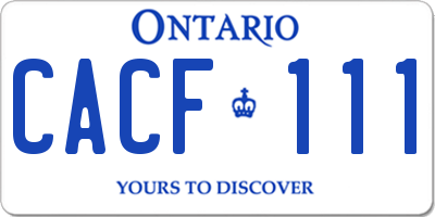 ON license plate CACF111