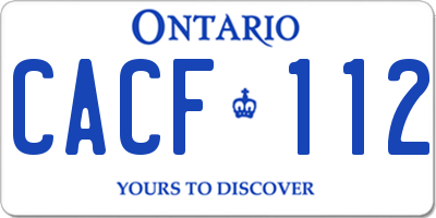 ON license plate CACF112