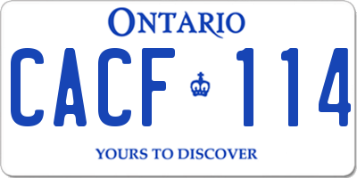 ON license plate CACF114