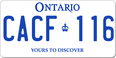 ON license plate CACF116