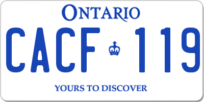 ON license plate CACF119