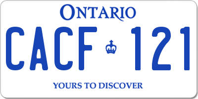 ON license plate CACF121