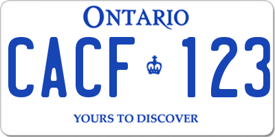 ON license plate CACF123