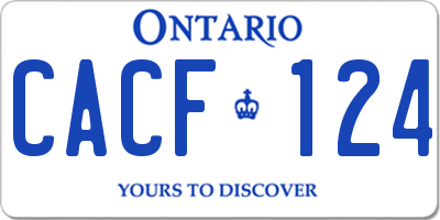 ON license plate CACF124