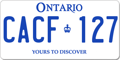 ON license plate CACF127