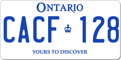 ON license plate CACF128