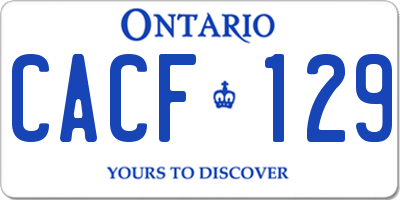 ON license plate CACF129