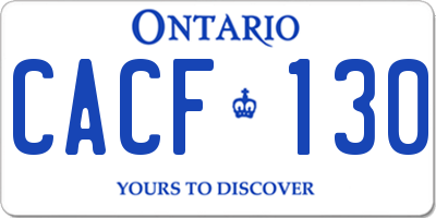 ON license plate CACF130