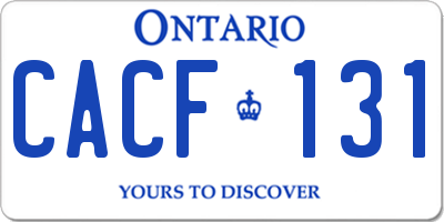 ON license plate CACF131