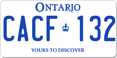 ON license plate CACF132