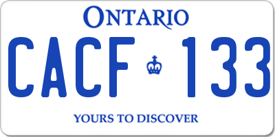 ON license plate CACF133