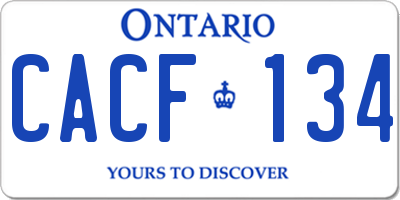 ON license plate CACF134