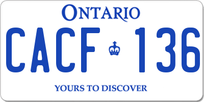 ON license plate CACF136