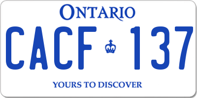 ON license plate CACF137