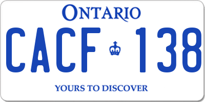 ON license plate CACF138