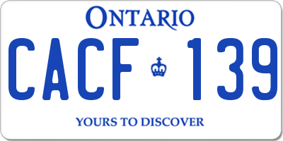 ON license plate CACF139