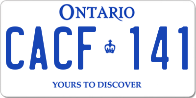 ON license plate CACF141