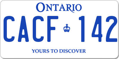 ON license plate CACF142