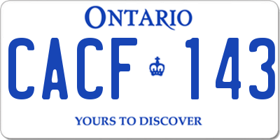 ON license plate CACF143