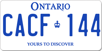 ON license plate CACF144